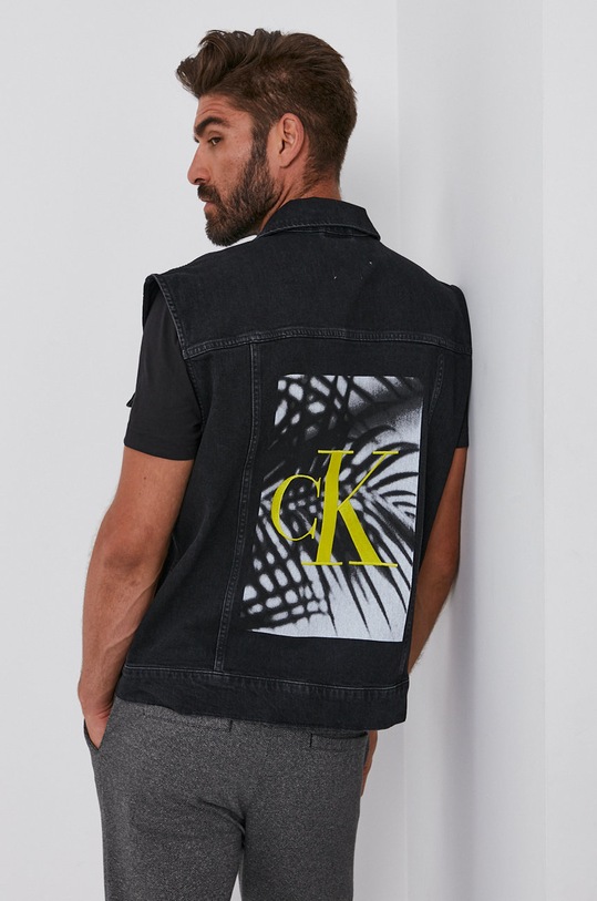 Calvin Klein Jeans Bezrękawnik jeansowy J30J319120.4890 bez kaptura czarny J30J319120.4890