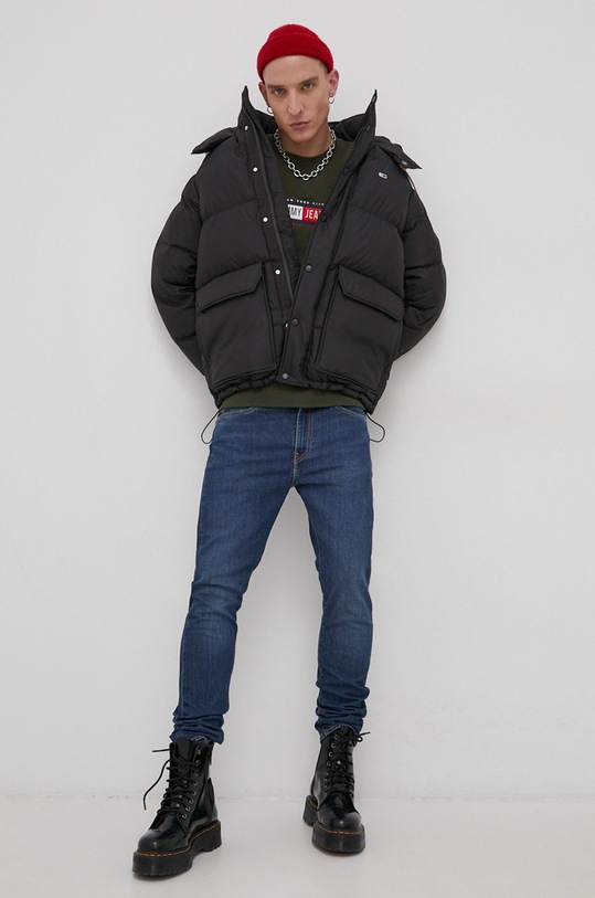 Μπουφάν με επένδυση από πούπουλα Tommy Jeans DM0DM11182.4890 μαύρο AW21