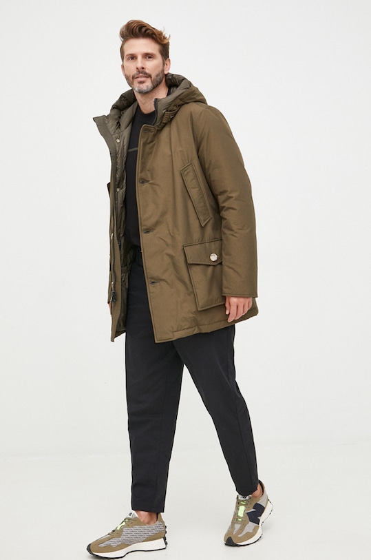 Woolrich piumino parka ARCTIC CFWOOU0483MRUT0001 verde AW22