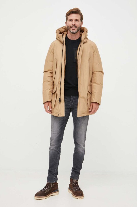 Woolrich kurtka puchowa pozostałe beżowy CFWOOU0483MRUT0001