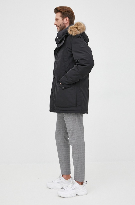 BOSS pehely parka 50454577 fekete AW21