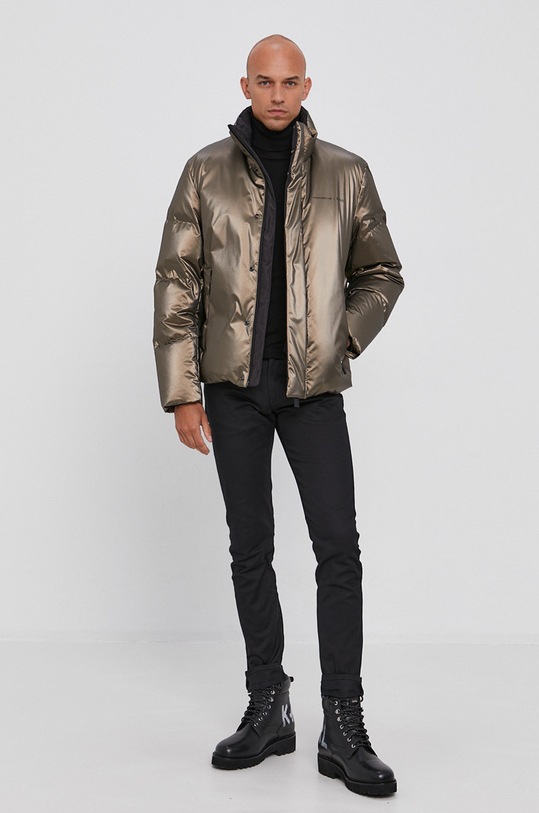 Μπουφάν με επένδυση από πούπουλα Boss x Porsche 50457661 καφέ AW21