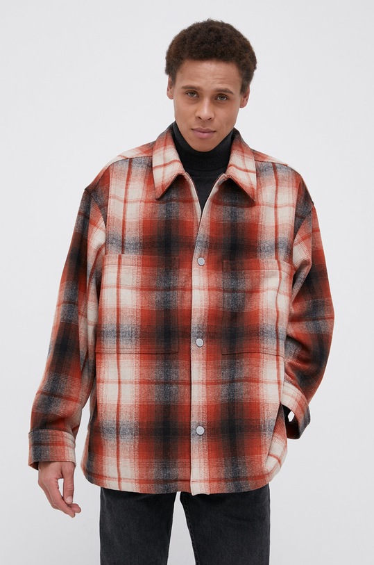 Košile s příměsí vlny Levi's A0681.0001 oranžová AW21