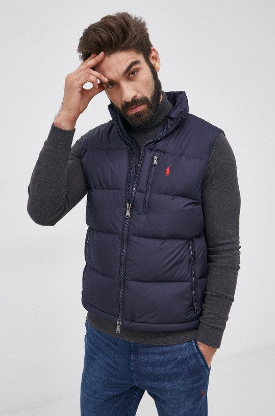 Polo Ralph Lauren bezrękawnik puchowy bez kaptura granatowy 710825872002