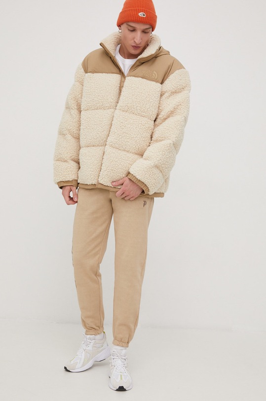 Páperová bunda The North Face Sherpa Nuptse Jacket NF0A5A8411G1 béžová AW21