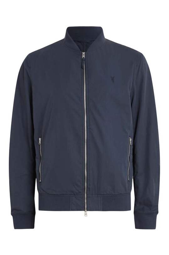 AllSaints kurtka bomber BASSETT BOMBER niebieski MJ006R