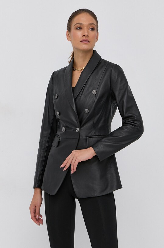 Marciano Guess Marynarka skórzana tkanina czarny 1BGN02.9442Z