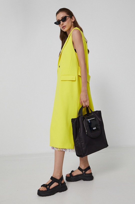 Karl Lagerfeld Kamizelka 215W1404 tkanina żółty 215W1404