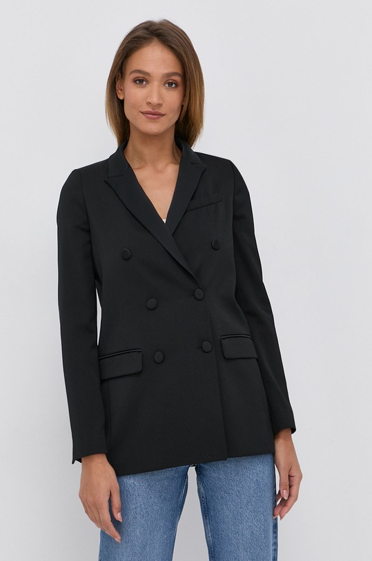 Twinset Marynarka z domieszką wełny tkanina czarny 212TT2191