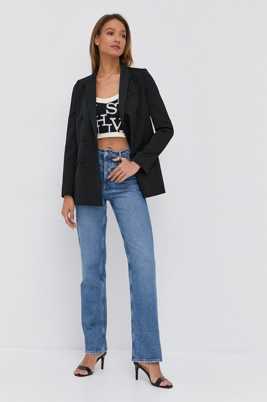 Twinset Marynarka z domieszką wełny 212TT2191 czarny AW21