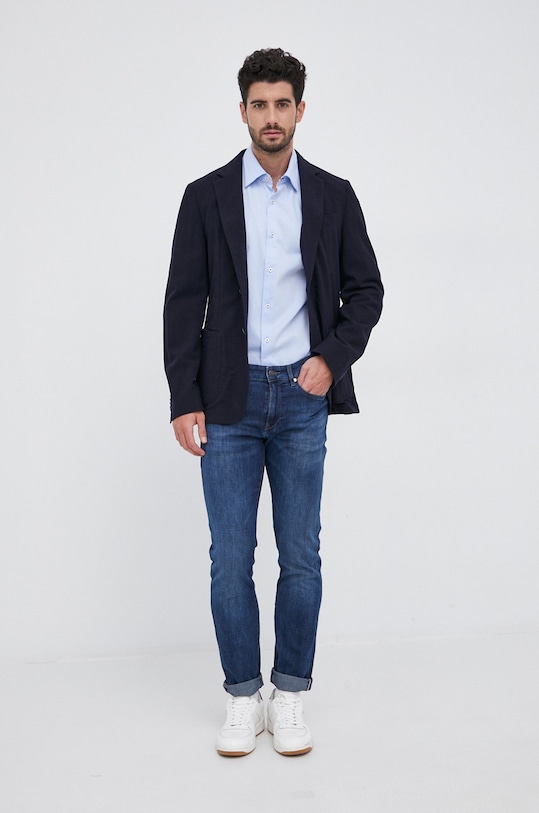 Vlněná bunda Boss 50458720 námořnická modř AW21