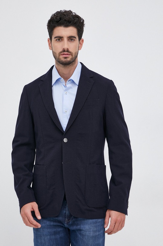 Vlněná bunda Boss námořnická modř 50458720