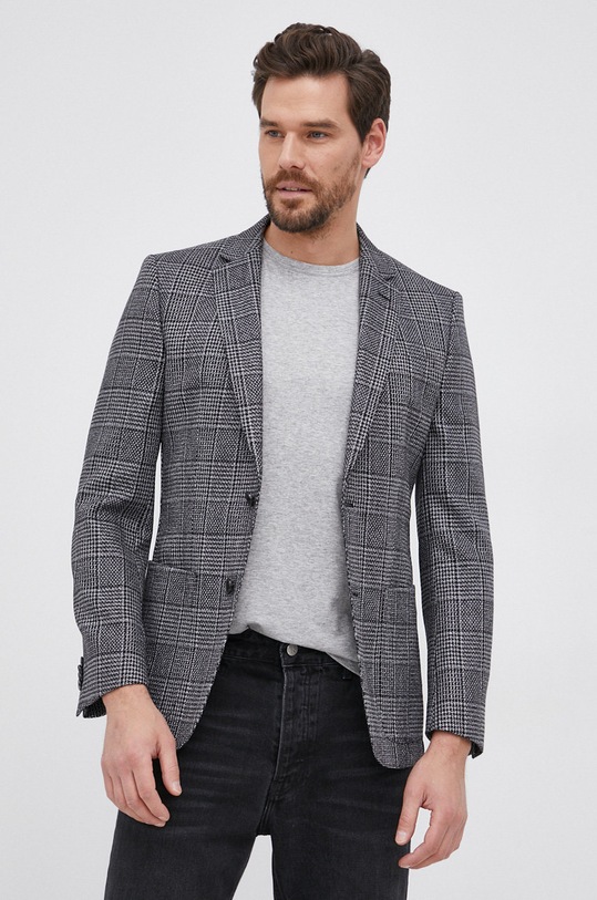 BOSS Marynarka z domieszką wełny 50459986 tkanina czarny 50459986