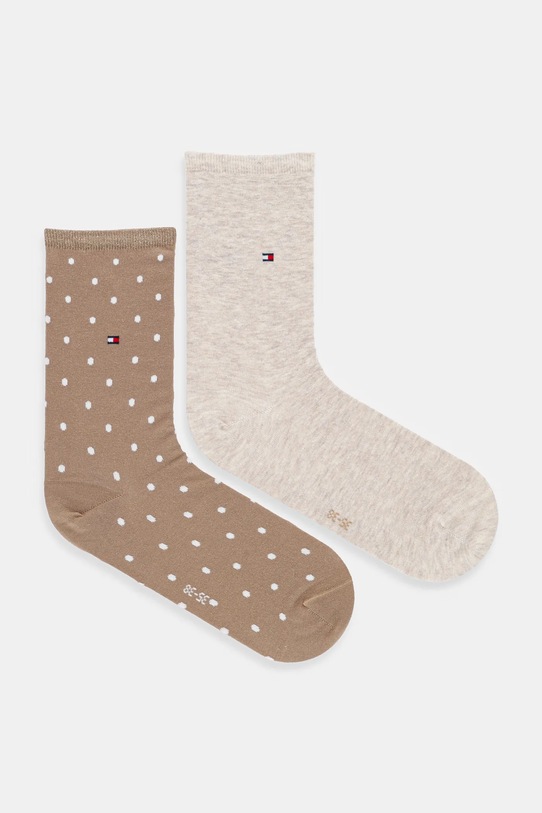 Tommy Hilfiger skarpetki 2-pack wzorzyste beżowy 100001493.