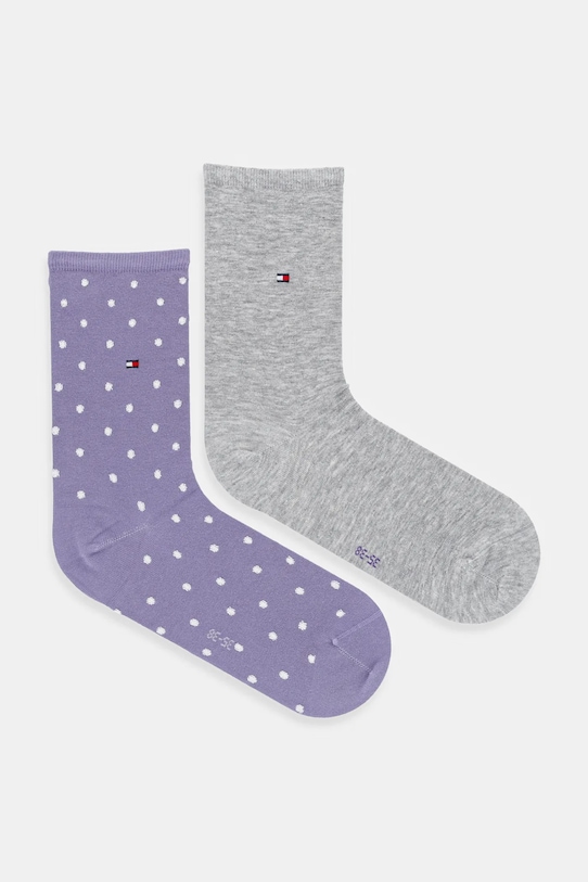 Ponožky Tommy Hilfiger 2-pack hladký fialová 100001493.