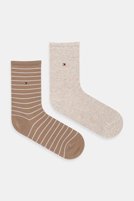 Tommy Hilfiger skarpetki 2-pack wzorzyste beżowy 100001494.