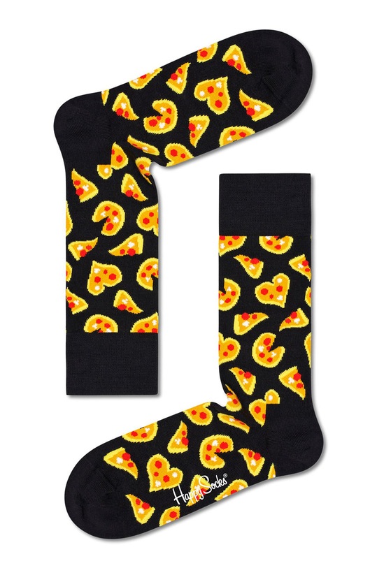 Ponožky Happy Socks Pizza Love dlouhé ponožky černá PLS01.9300