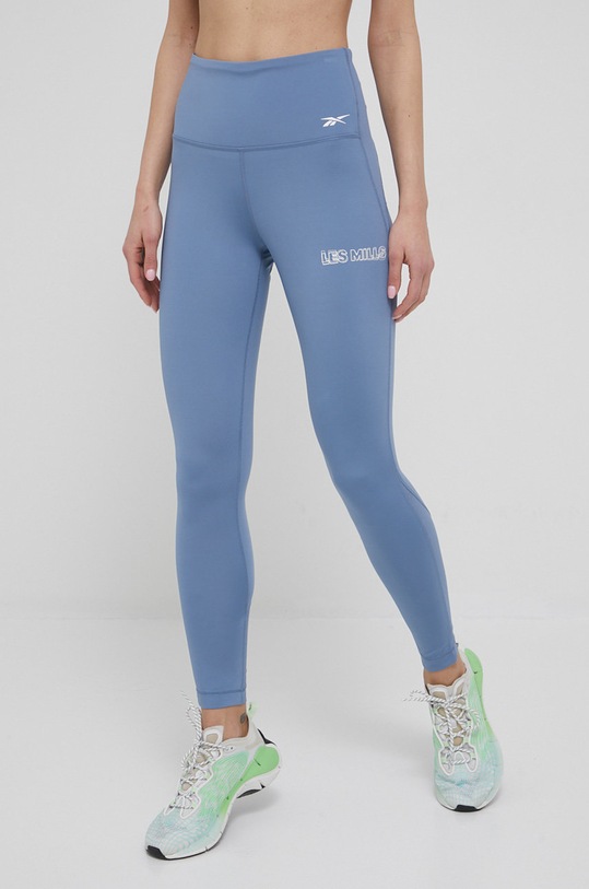 Reebok legginsy treningowe Les Mills® Lux Perform H08975 z elastanem niebieski H08975