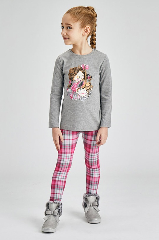 Mayoral Legginsy dziecięce z elastanem różowy 4739.6J.Mini