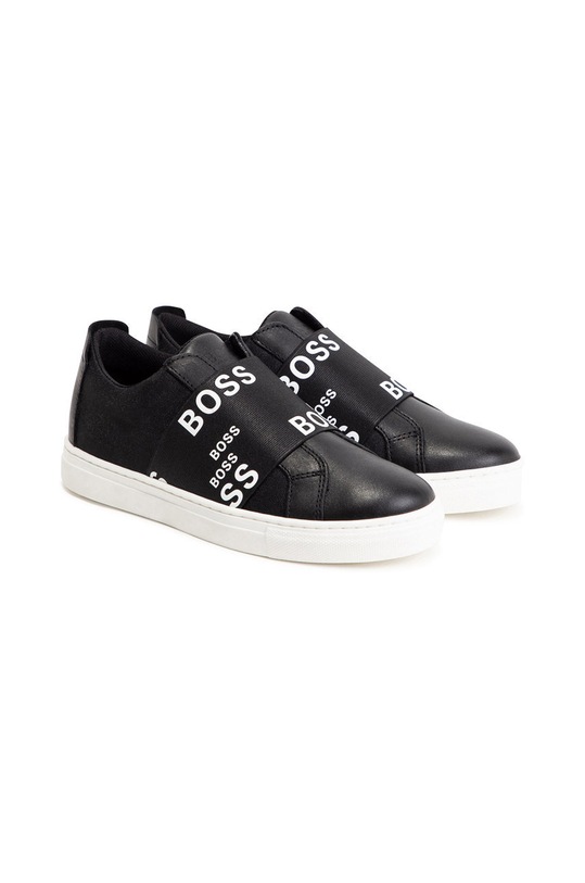 BOSS Buty skórzane dziecięce J29263.27.35 czarny J29263.27.35