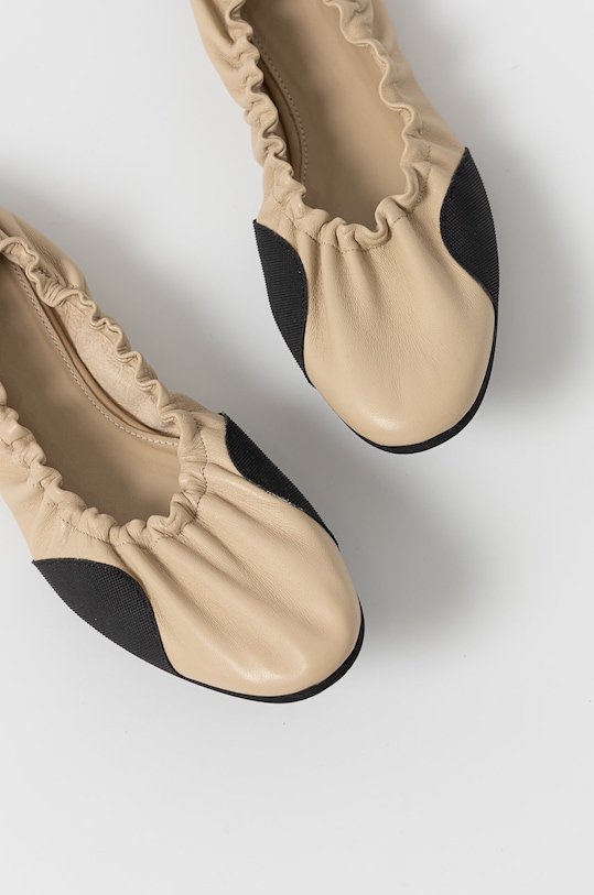 HUGO Baleriny skórzane 50456099 50456099 beżowy AW21