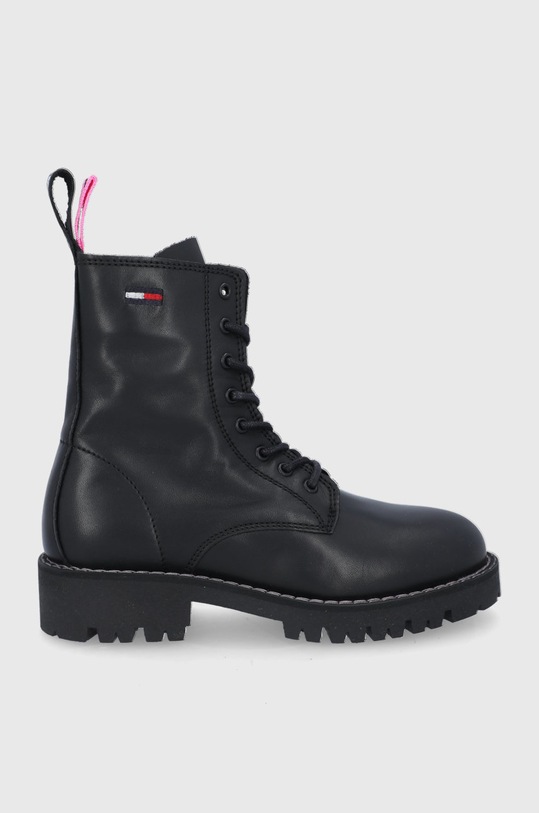 Tommy Jeans Workery skórzane EN0EN01543.BDS płaski czarny EN0EN01543.BDS