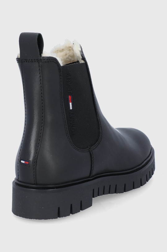 Încălțăminte Tommy Jeans Ghete Chelsea de piele EN0EN01572.BDS negru