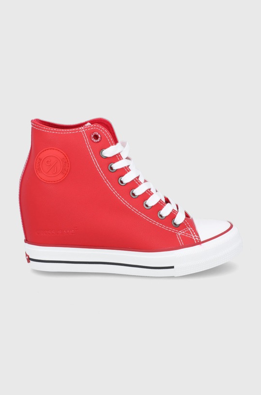 Cross Jeans Trampki koturn czerwony II2R4026