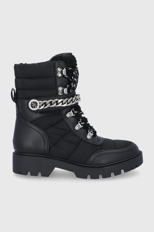Členkové topánky Guess textilný čierna FL8RSD.FAB10.BLACK