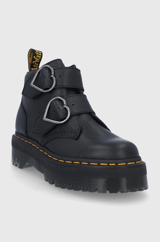 Dr. Martens Botki skórzane Devon Heart 26439001 czarny AW21