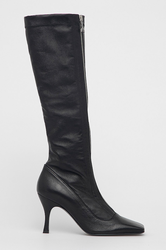 Patrizia Pepe Kozaki skórzane Stivali nieocieplane czarny 2VA280.K103