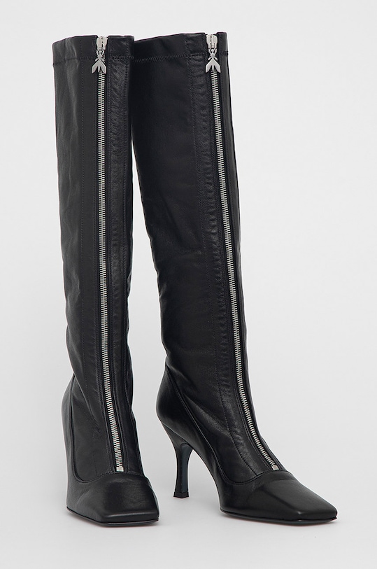Patrizia Pepe Kozaki skórzane Stivali 2VA280.K103 czarny AW21