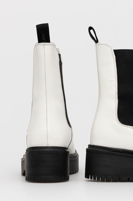 Obuwie Levi's Sztyblety skórzane D5390.0004 biały