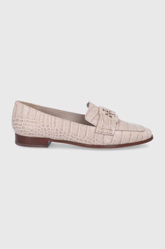 Tory Burch Mokasyny skórzane Georgia płaski beżowy 83320.100