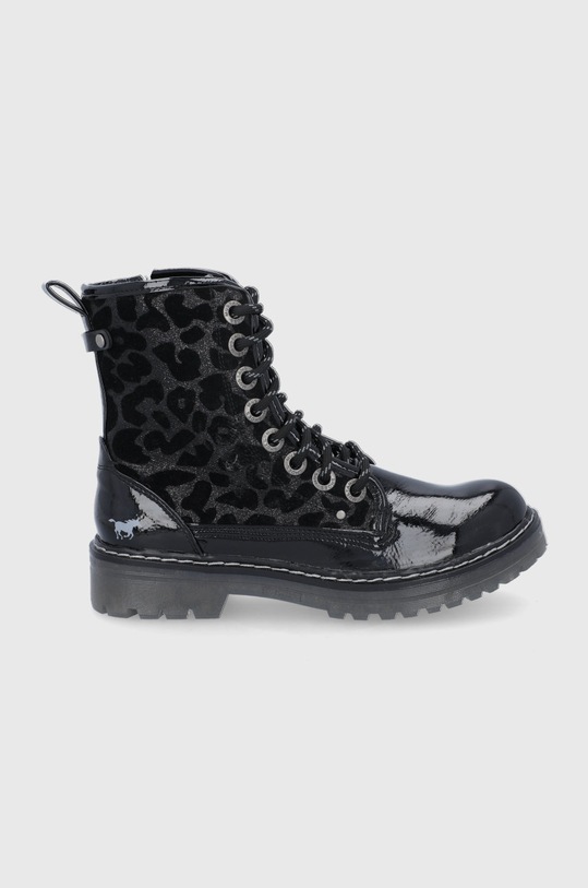 Členkové topánky Mustang plochý čierna 1366505.9