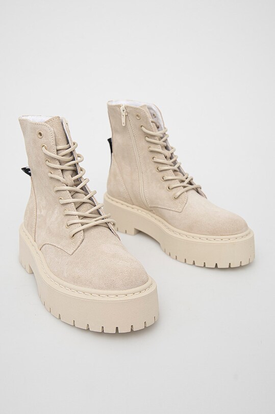 Čizme od brušene kože Steve Madden SM11001184.BEIGE.SUEDE bež AW21
