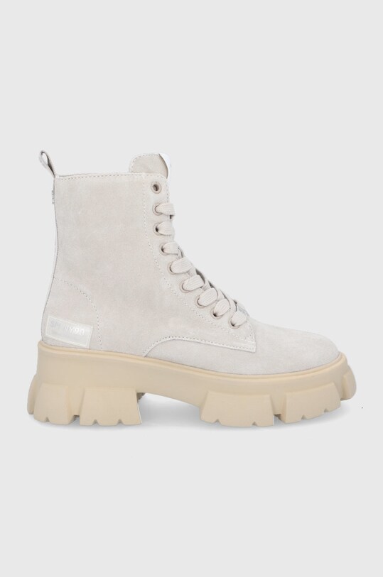 Steve Madden Workery zamszowe Tanker Bootie płaski beżowy SM11001261.BEIGE.SUEDE