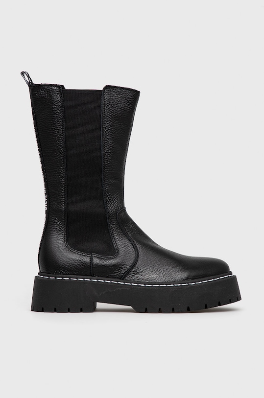Steve Madden Sztyblety skórzane Vivianne Boot nieocieplane czarny SM11001286.BLACK.LEATH