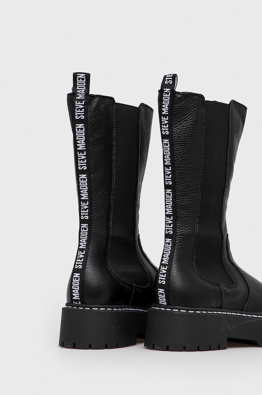 Obuwie Steve Madden Sztyblety skórzane Vivianne Boot SM11001286.BLACK.LEATH czarny