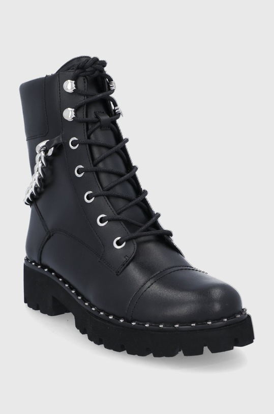 Steve Madden Botki skórzane Gandaria SM11001357.BLACK.MULT czarny AW21