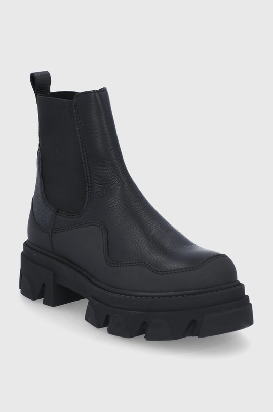 Steve Madden Sztyblety skórzane Merilyn Bootie SM11001689.BLACK.LEAT czarny AW21