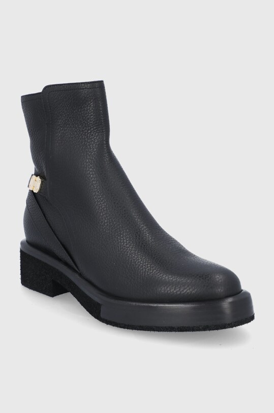 Emporio Armani Botki skórzane X3M334.XF538.BLACK.BLA czarny AW21