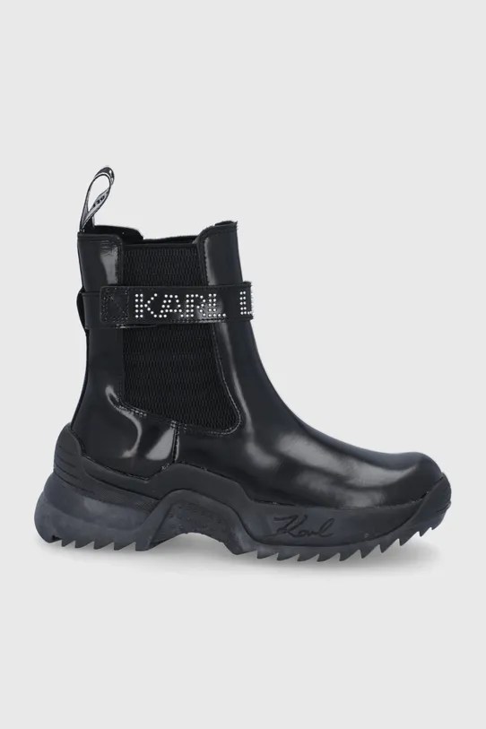 Karl Lagerfeld Ghete Chelsea de piele Quest pana la 5 cm negru KL61540.000