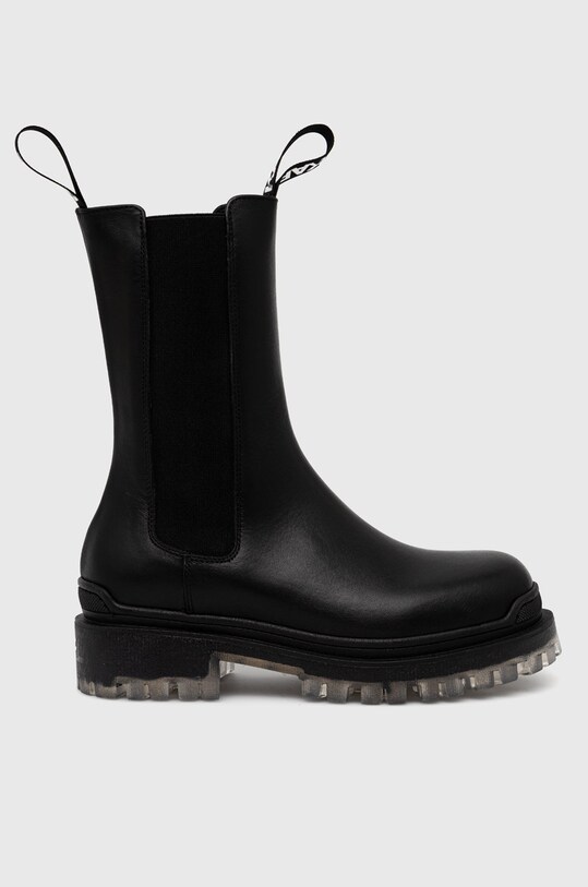 Шкіряні черевики Karl Lagerfeld без утеплення чорний KL41680.Black.Lthr