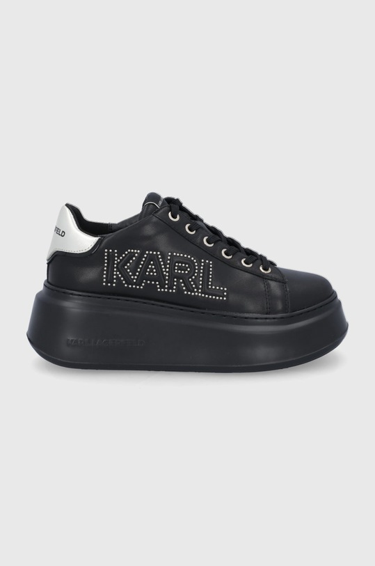 Karl Lagerfeld Buty skórzane KL63521.00G platforma czarny KL63521.00G