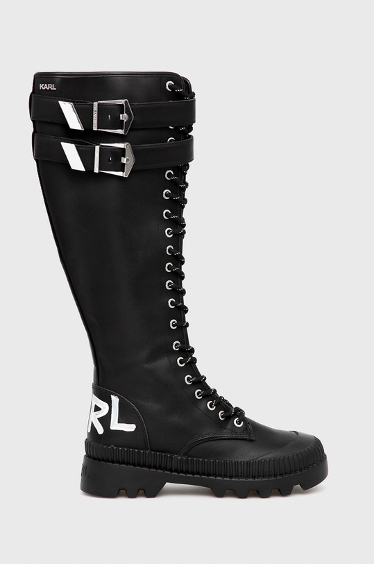 Karl Lagerfeld Kozaki KL42595.000 płaski czarny KL42595.000