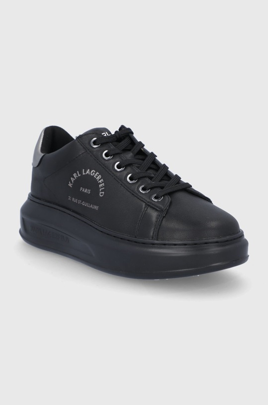 Kožené boty Karl Lagerfeld KAPRI KL62538.Black.Lthr.Mon černá AW21