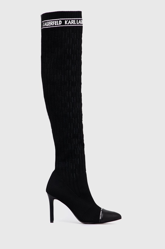 Karl Lagerfeld – Kozaki PANDARA tekstylny czarny KL31691.Black.Knit.Tex