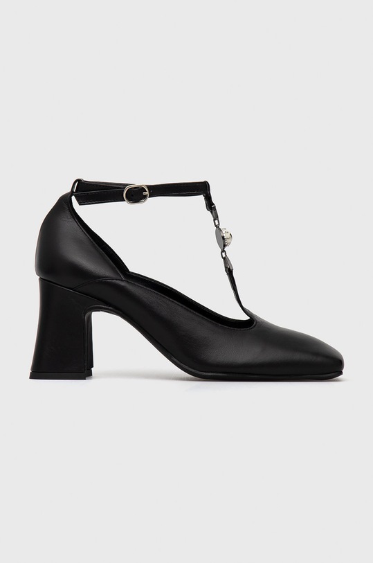 Karl Lagerfeld Czółenka skórzane KL31505.Black.Lthr słupek czarny KL31505.Black.Lthr