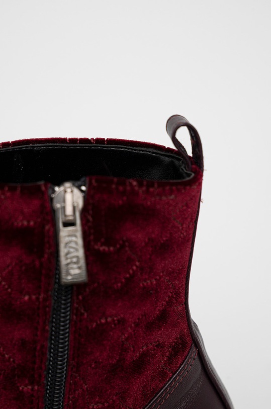 Karl Lagerfeld Botki skórzane KL33052.Wine.Lthr.Te KL33052.Wine.Lthr.Te bordowy